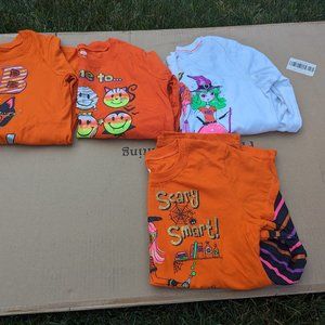 4 girls long sleeve Halloween shirts size 10-12